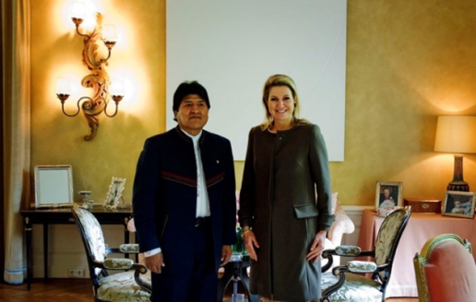 La reine des Pays-Bas reçoit le président bolivien