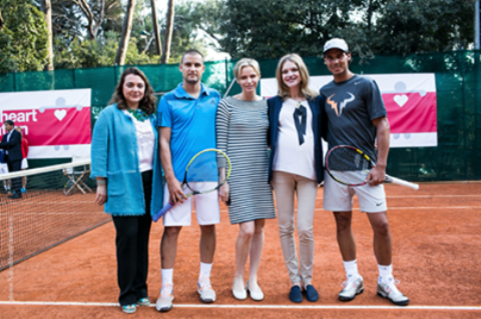 Charlène de Monaco assiste à un match de tennis caritatif