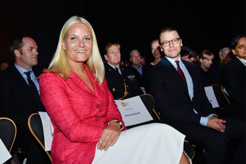 Mette-Marit de Norvège à un forum à Stockholm