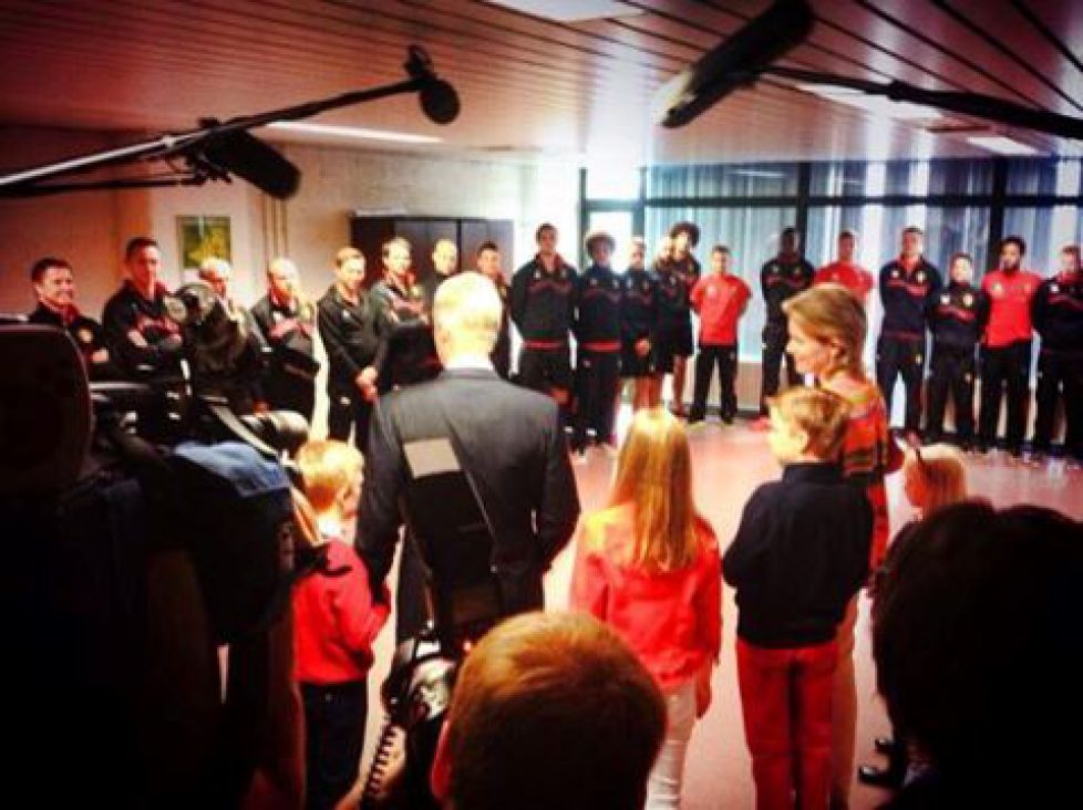 Les souverains belges en famille au dernier entraînement des « Diables rouges »