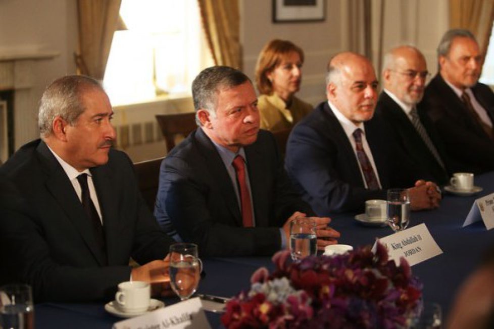 Réunion de travail avec le président américain pour le roi de Jordanie