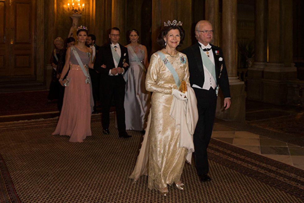 Swedish Royal Family attends a gala dinner at Royal Palace