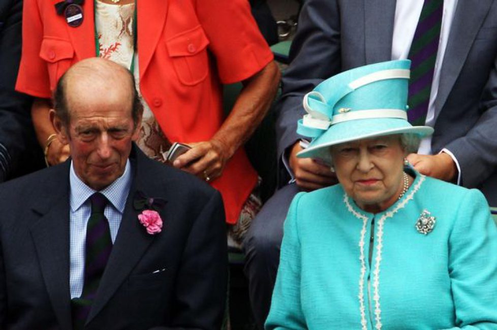 The Duke of Kent sitting next Queen Elizabeth II