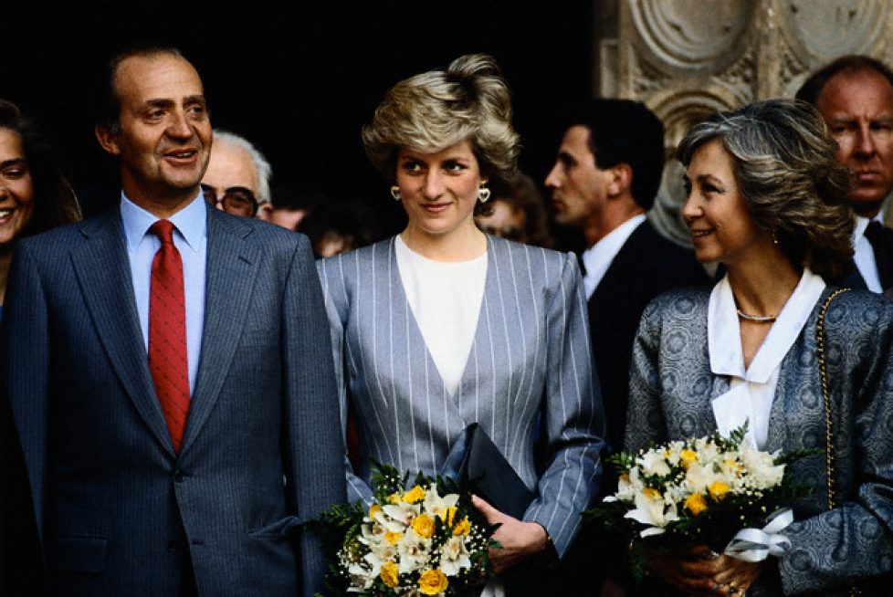 King Juan Carlos, Princess Diana, and Queen Sofia in Spain