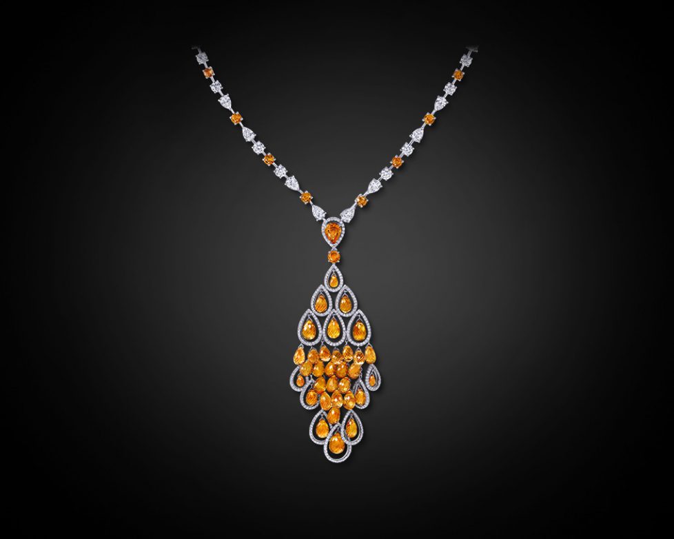 Briolette_orange_sapphire_Graff_necklace