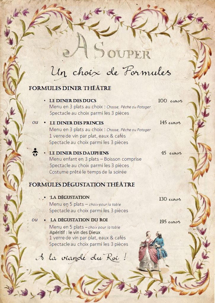 Restaurantthéâtre à Versailles Noblesse & Royautés
