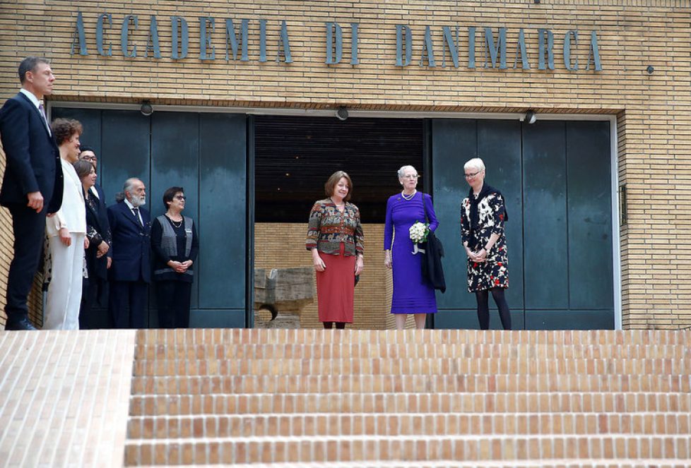 Queen Margrethe II of Denmark arrives to visit the Danish Institute in Rome, Dronning Margrethe