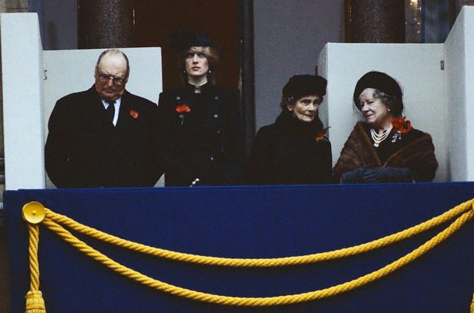 King Olav V with British Royals on Remembrance Day