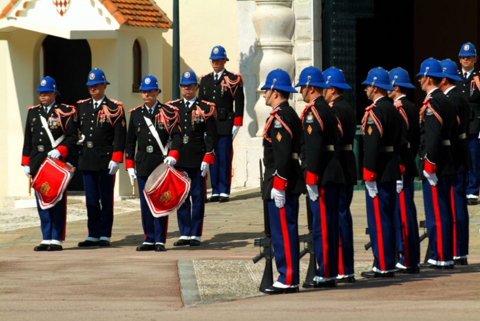 monaco principality cote d azur france south of france French changing of the guard soldiers police military men male