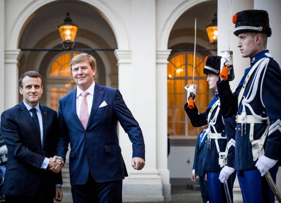 Koning ontvangt president Macron Koning ontvangt president Macron