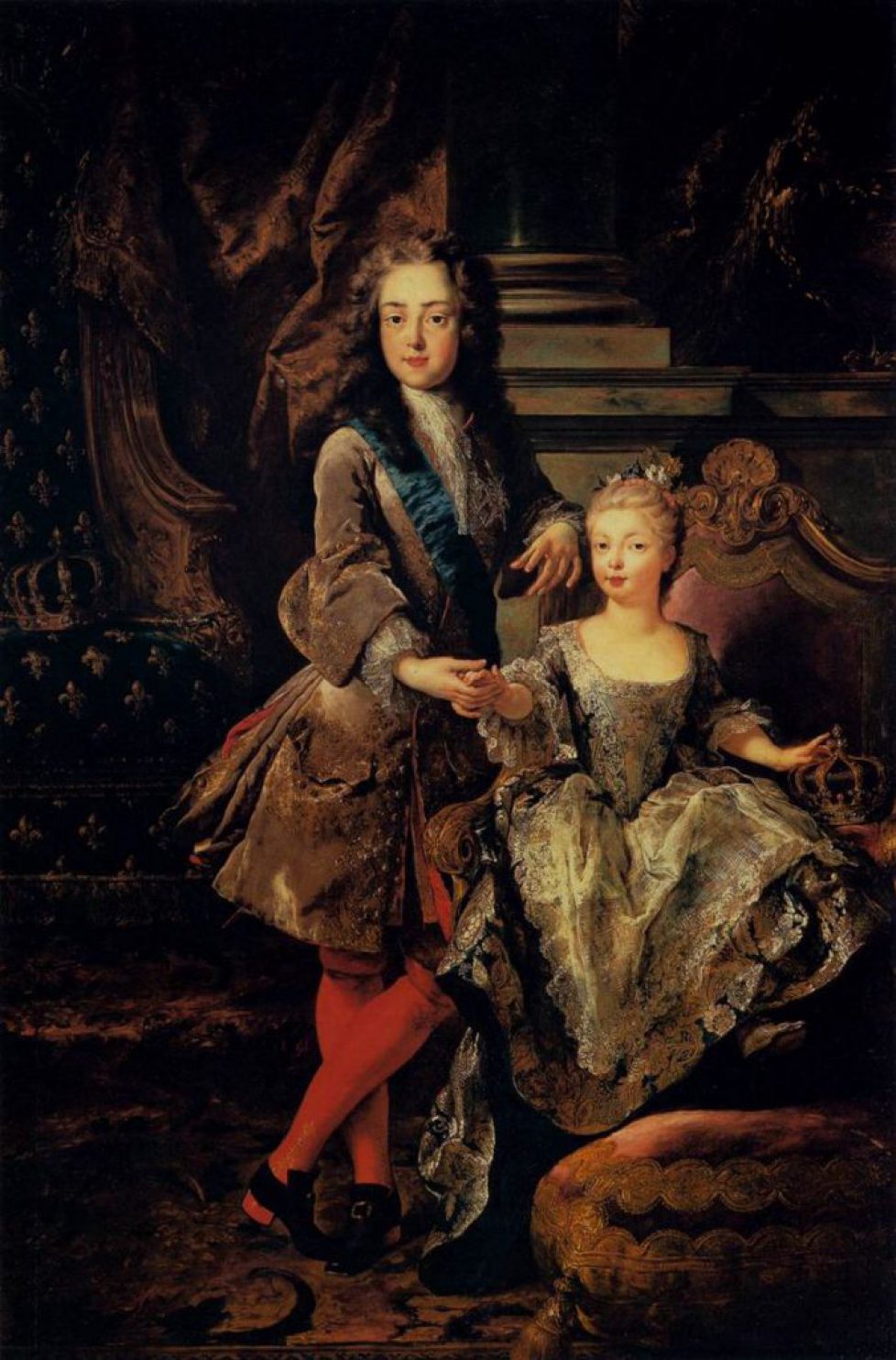 800px-Louis_XV_with_Marie_Anne_Victoire_d'Espagne_by_François_de_Troy,_Pitti