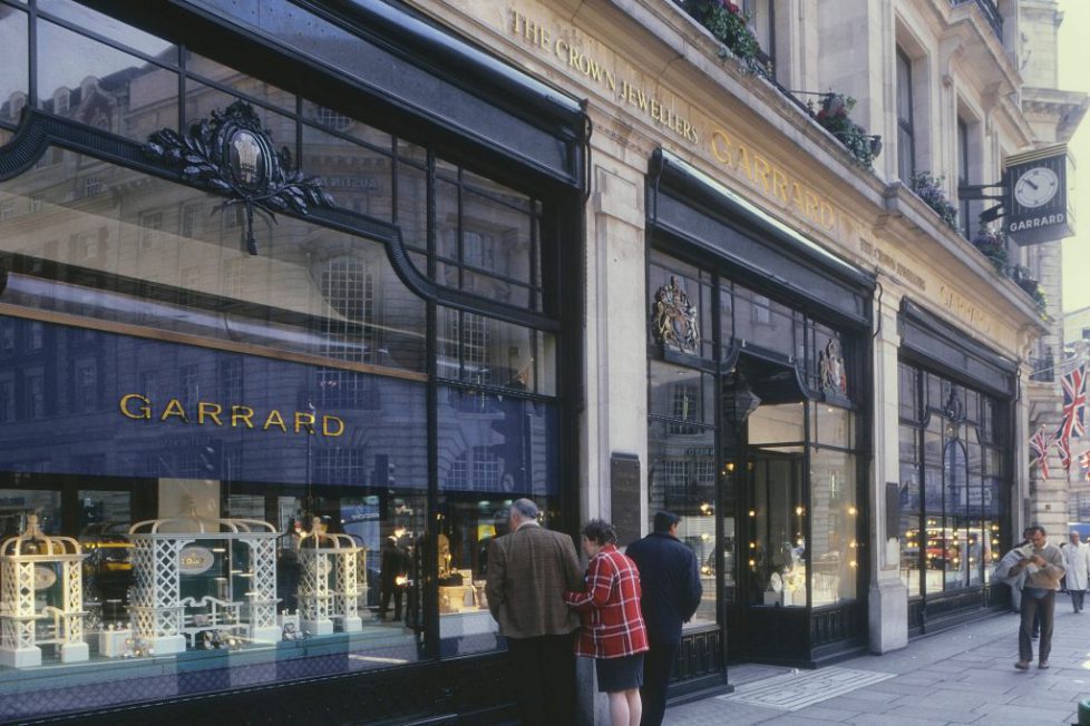 Garrard Jewellers, Regent Street, London, England, UK. Circa 1980's