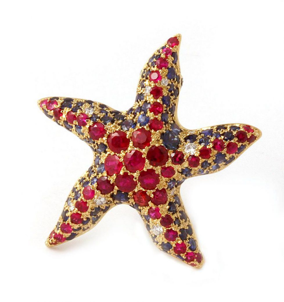 STARFISH_BROOCH_with_rubies,_sapphires_