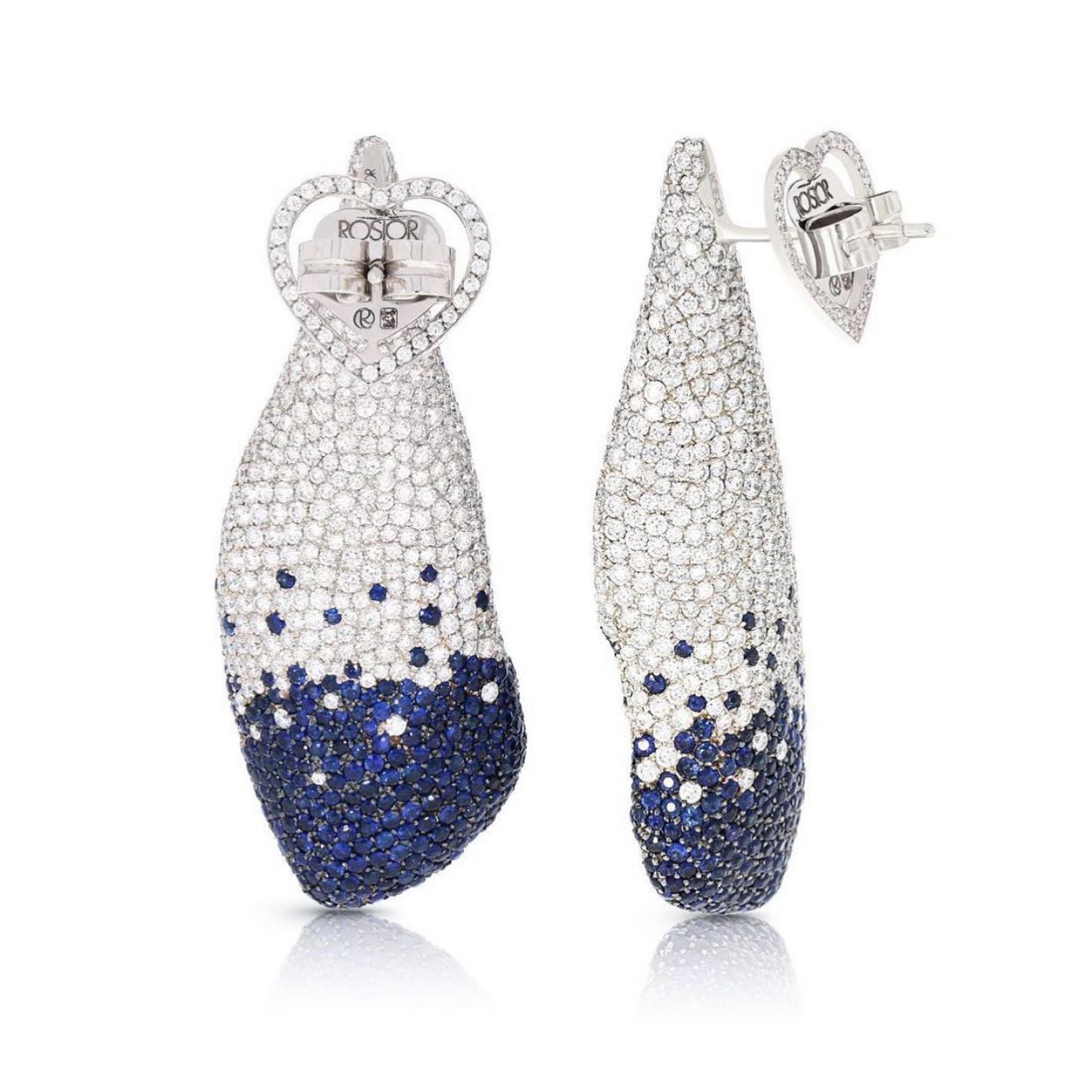 Boucles D'oreilles Argent Massif Rhodié Or Blanc Avec Tanzanites - 7,4 Grammes - Neuf Avec étiquettes