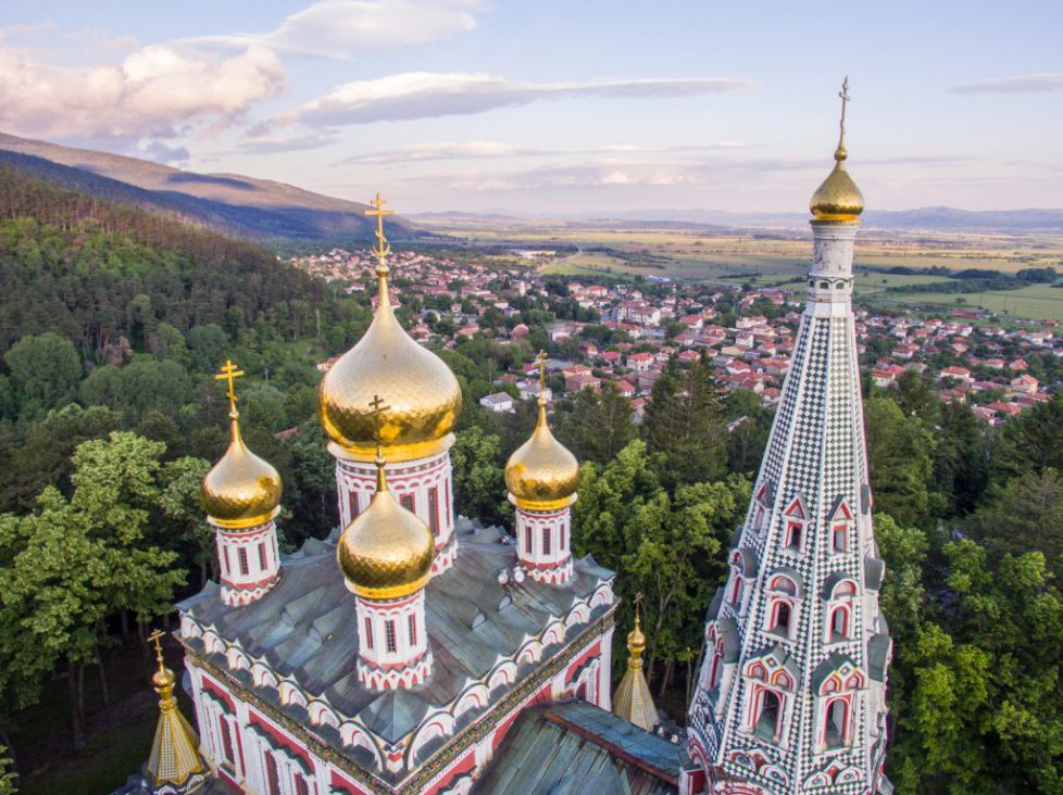 Aerial view of the Church near Shipka