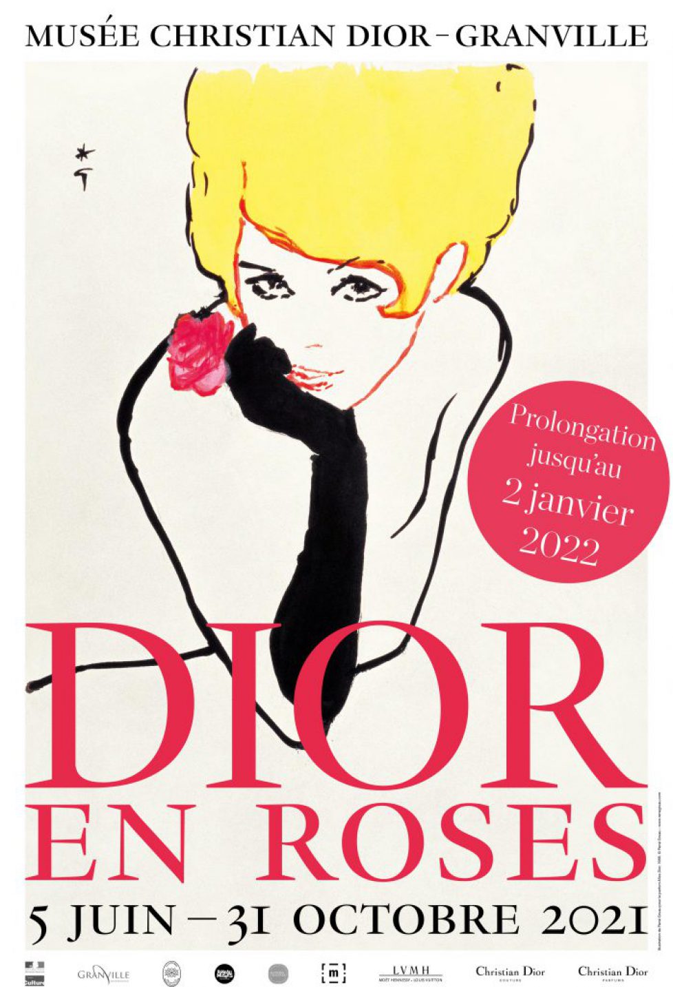 DIOR EN ROSES - Affiche prolongation BD