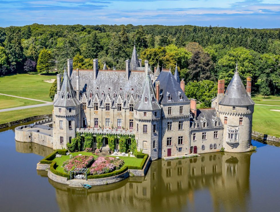 France, Loire Atlantique, Missillac, Briere natural regional park, the castle of la Bretesche and its golf, luxury hotel