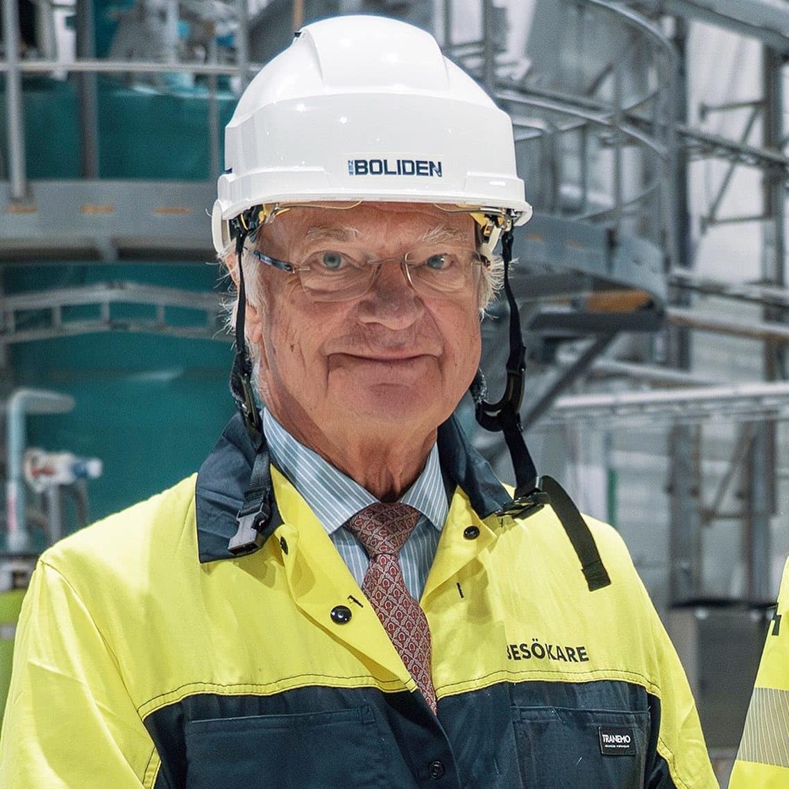 Carl Gustaf de Suède visite des entreprises dans les comtés de