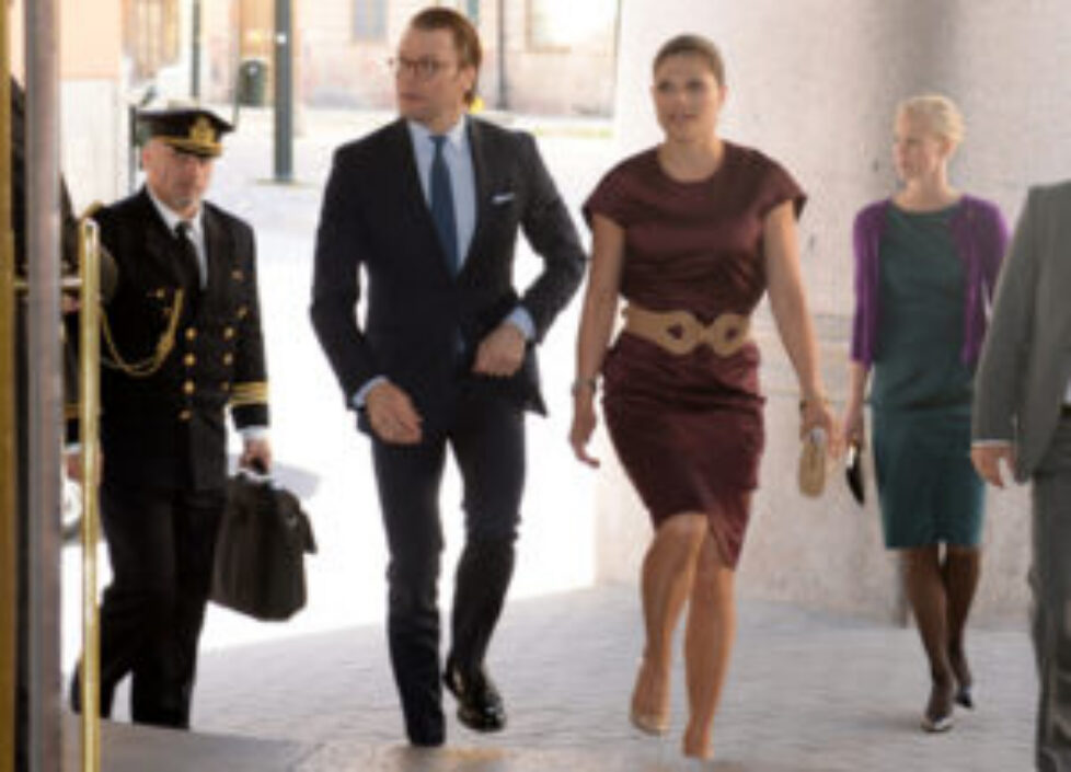 Victoria et Daniel de Suède à un séminaire