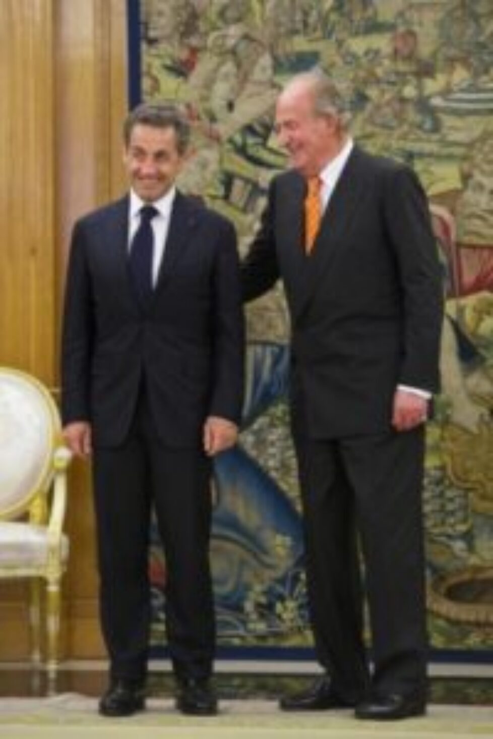 Le roi d&rsquo;Espagne reçoit Nicolas Sarkozy