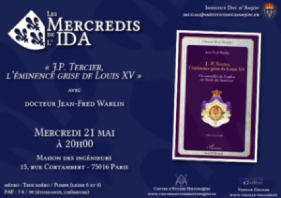 Livre et conférence « J.P. Tercier, l&rsquo;éminence grise de Louis XV »