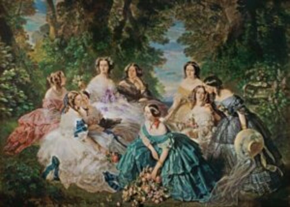 Die-Kaiserin-Eugenie-umgeben-von-ihren-Hofdamen