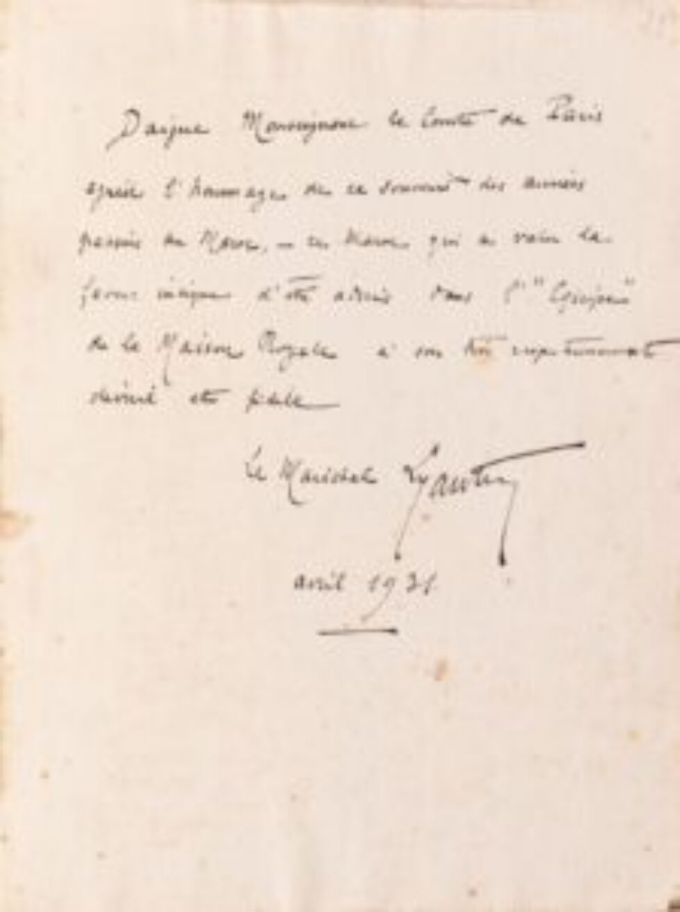 Lyautey au comte de Paris