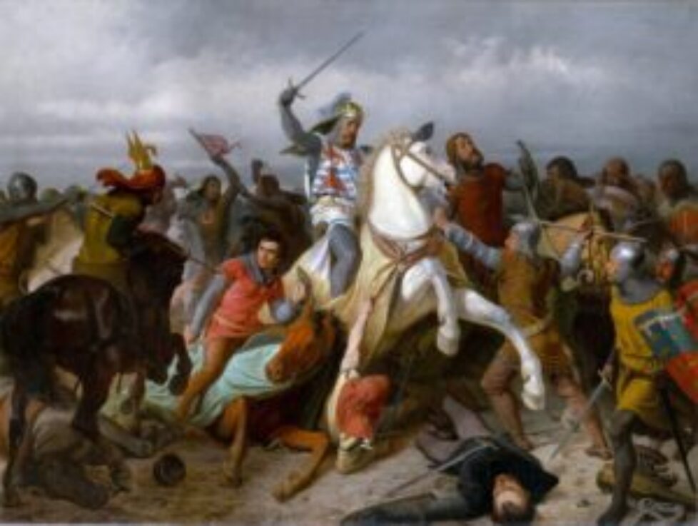 Viktor_Barvitius_-_Bataille_de_Crecy_le_26_aout_1346_-_Jean_Ier_de_Luxembourg_dit_lAveugle_(1296-13_-_(MeisterDrucke-941428)