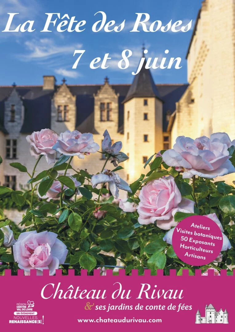 Affiche-Fete-des-Roses-au-Chateau-du-Rivau-2025-764x1080